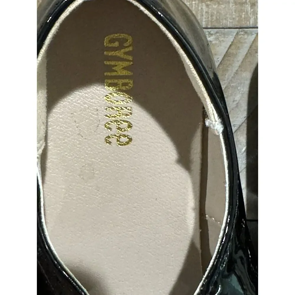 Gymboree Girls Black Patent Ballet Flats w/ Removable Bow- Size 13